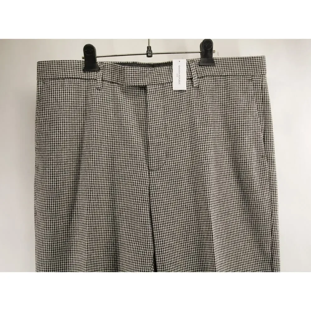 Banana Republic Pants Mens 36x34 NWT Wool Blend Tailored Fit Houndstooth Dress